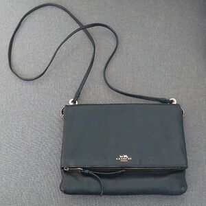 Coach Magnetic Foldover Leather Crossbody Bag